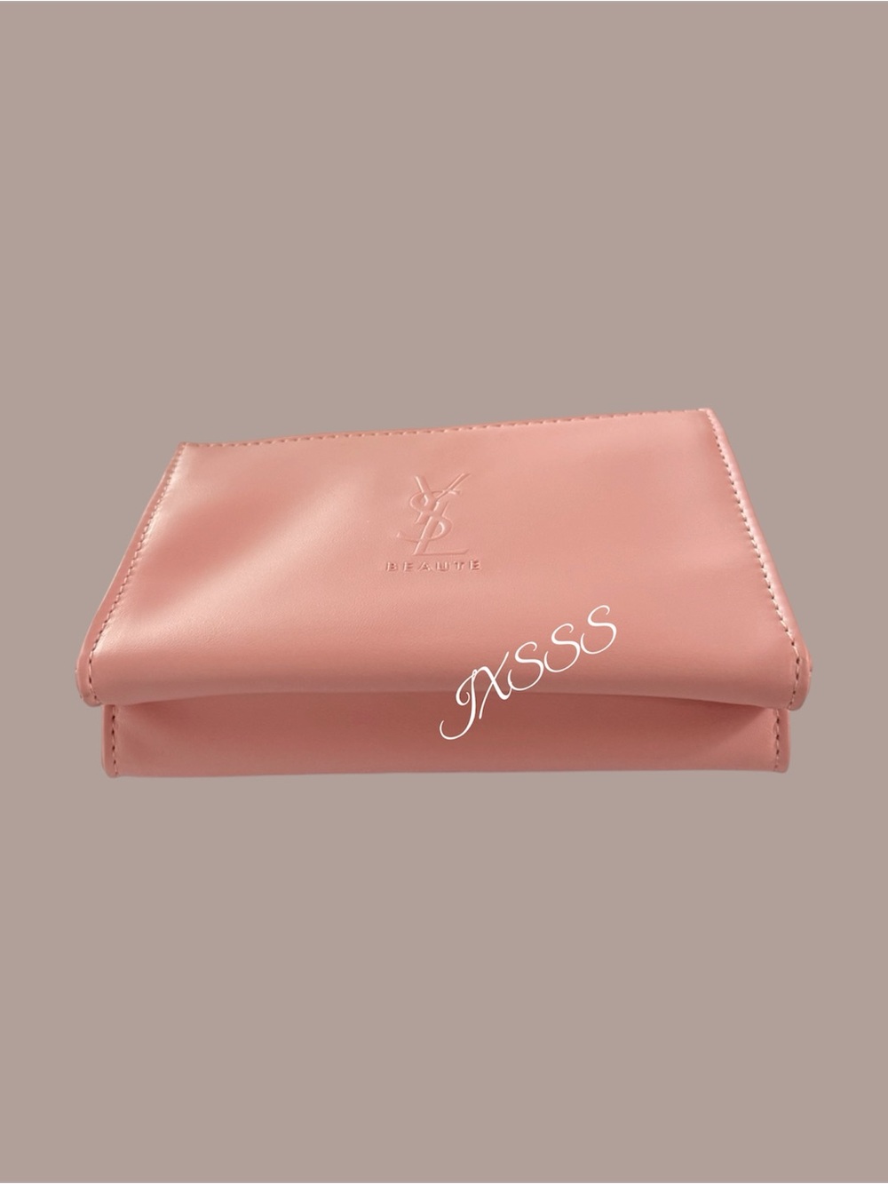 Light-Pink YSL (Yves Saint Laurent) Beauty Cosmetic Bag + Lip-Shaped Mirror SET - Picture 5 of 15